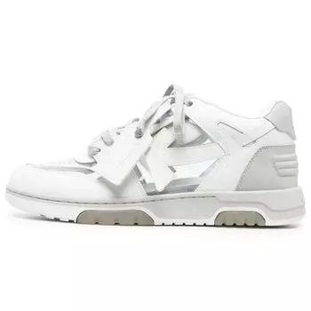 Off-White Out Of Office OOO Low Tops See Through Серые Белые Мужские Кроссовки OMIA189S23LEA0120501 42