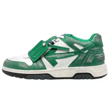 Off-White Out of Office Vintage Leather White Green Men Sneakers Dark-Green OMIA189S23LEA0050155 40