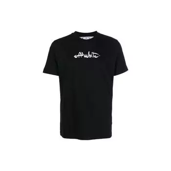 Off-White Paint Arrow Тонкая футболка с короткими рукавами, черные/белые мужские топы OMAA027F22JER0091001