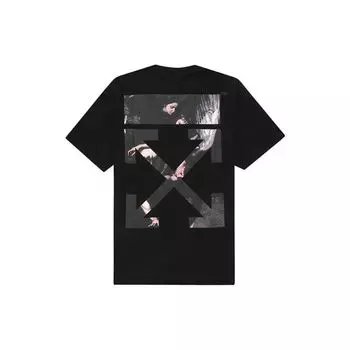 Off-White Painting Arrows футболка с короткими рукавами, черные мужские топы OMAA038G20JER0031088 XXS