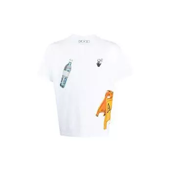 Off-White Pascale Medicine Over Tee Белые/черные мужские топы OMAA038F20FAB0030110 XS