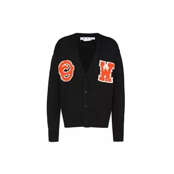Off-White Patch Knit Cardigan Черный/Оранжевый Мужская верхняя одежда OMHB014C99KNI0011020 M