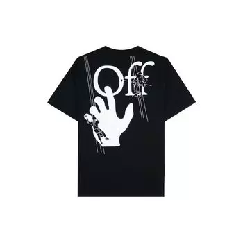 Off-White Pattern Print Short Sleeve T-Shirt Men Tops Black OMAA038E20JER0011001 S