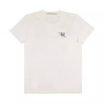 Off-White Повседневная футболка с канцелярской скрепкой, белая, женский топ OWAA049E20JER0020110 S