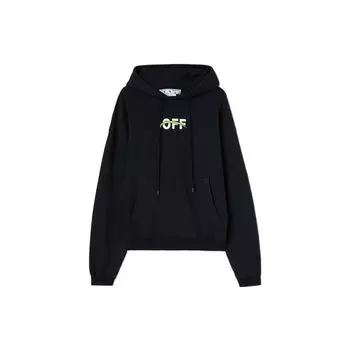 Off-White Промышленная толстовка с капюшоном, черные/белые мужские топы OMBB037F22FLE0081001 S
