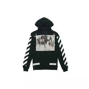 Off-White Растворяющаяся масляная живопись, религиозная полосатая толстовка с капюшоном, мужская толстовка с капюшоном, черная OMBB001F150030031088 S