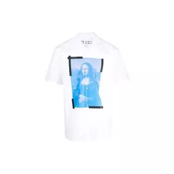 Off-White Рубашка для боулинга La Gioconda Белые/черные мужские топы OMGA163R21FAB0020110 M