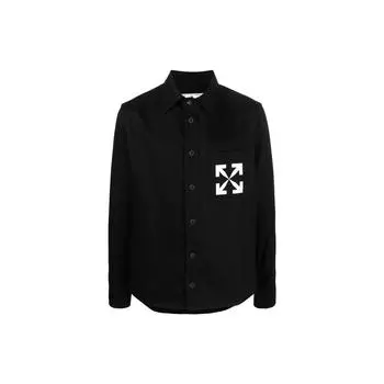 Off-White Рубашка джинсовая Arrow черная мужская OMYD027C99DEN0021001 XS