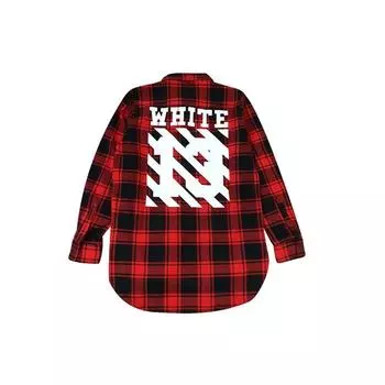 Off-White Рубашка в клетку C/o Virgil First-Generation унисекс, топы, черный, красный AU8002-13-P02 XXS