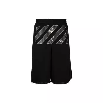 Off-White Саржевые шорты с эластичной резинкой на талии Off-White — Мужские шорты стандартного кроя, черные OMCB076C99FAB00110101010 S