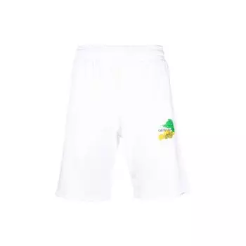 OFF-WHITE Шорты с необработанными краями Brush Arrows Белый/Мульти Мужская уличная одежда OMCI006S23FLE0020184