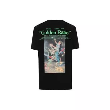 OFF-WHITE Slim Fit Футболка Pascal Painting Черная мужская уличная одежда OMAA027R201850141088 XXS