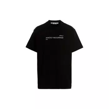 Off-White Спиральная футболка с короткими рукавами, черные/белые мужские топы OMAA038S23JER0041032