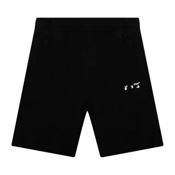 Off-White Спортивные шорты с логотипом, черные/белые, мужские, низ OMCI006F21FLE0011001 XS