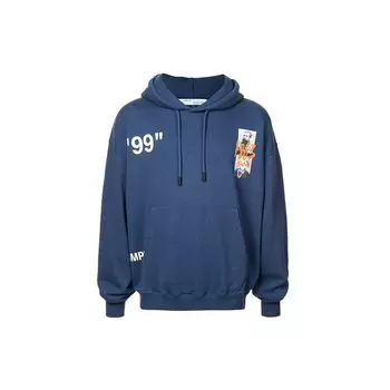 Off-White SS19 Толстовка с узором и принтом Мужские топы Синий OMBB037R19B970093088 XS