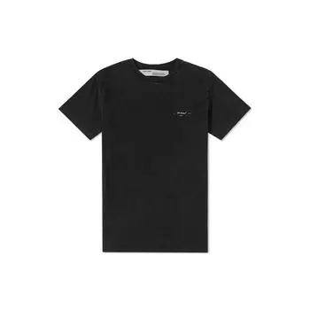 Off-White SS20 Футболка с коротким рукавом 3D-Line Arrow стандартного кроя, мужские топы черного цвета OMAA027E181850241001 XXS