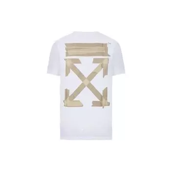 Off-White Ss20 Футболка с принтом Tape Arrows Print Мужские топы Белый OMAA027R201850020148 S