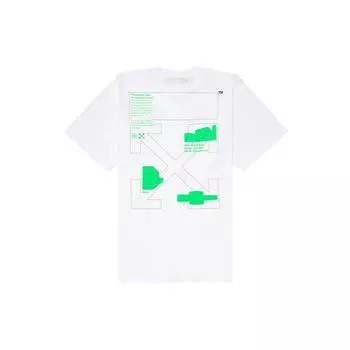 Off-White SS20 Полосатая футболка оверсайз с принтом стрелок Мужские топы Белый OMAA038R201850060145 M
