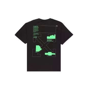 Off-White Ss20 Полосатая футболка с коротким рукавом со стрелкой, мужские топы свободного покроя, черные OMAA038R201850061045 XXS