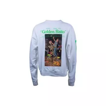 Off-White SS21 Свободная толстовка с длинными рукавами и принтом краски, мужские топы, белые OMBA035R20E300140188 XL