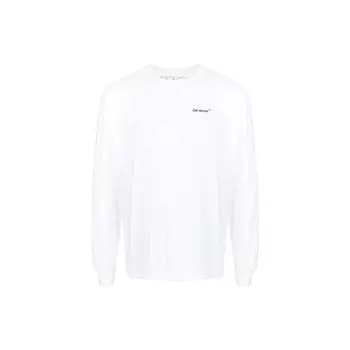 Off-White Ss22 Футболка с длинным рукавом с логотипом Мужские топы Белые OMAB064C99JER00301100110 L