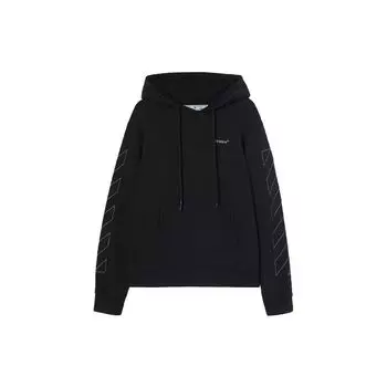 Off-White SS22 Худи с логотипом и мужскими топами оверсайз черного цвета OMBB097C99FLE0011010