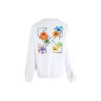 Off-White Ss22 Logo Printed Arrow Long Sleeve Pullover Sweatshirt Regular Fit Women sweatshirt White OWBA055S22JER0060184 S