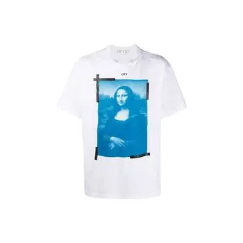 Off-White Ss22 Однотонная футболка с круглым вырезом и короткими рукавами, мужские топы обычного кроя, белые OMAA038R21JER00101100110 XS