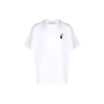 Off-White SS22 однотонная футболка со стрелкой и логотипом с круглым вырезом и короткими рукавами, мужские топы, белые OMAA038R21JER00201250125 S