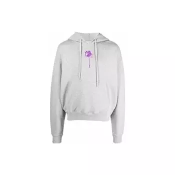 Off-White SS22 Однотонная толстовка с принтом с длинным рукавом Мужской топ Серый OMBB037F21FLE01308370837 M