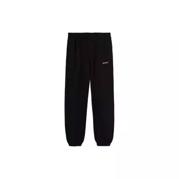 Off-White Ss22 Solid Color Letter Print Cuffed Sweatpants Loose Fit Men Bottoms Black OMCH043C99FLE0011001