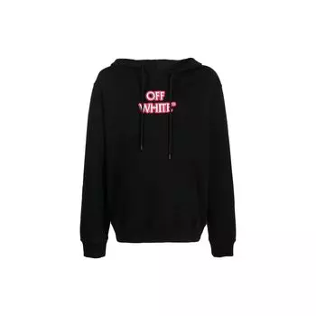 Off-White SS22 Толстовка с принтом логотипа алфавита и слогана, свободные мужские топы, черные OMBB097F22FLE01110301030 L