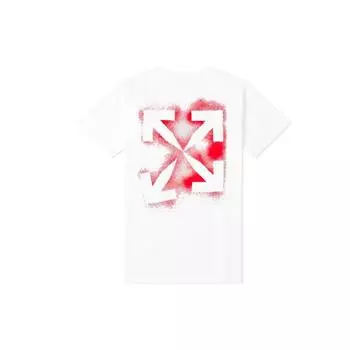 Off-White Футболка с коротким рукавом Stencil Slim Tee белого/красного цвета для мужчин OMAA027E20JER0060125 M