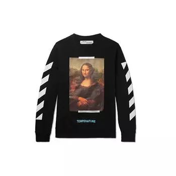 Off-White Свитшот с круглым вырезом и принтом Моны Лизы, мужские топы, черный OMBA003S180030121001 XXS