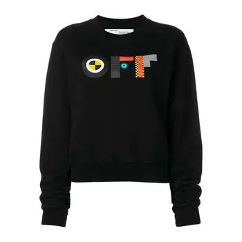 Off-White Свитшот с круглым вырезом и графическим принтом Женская толстовка черного цвета OWBA026E18003039 XS