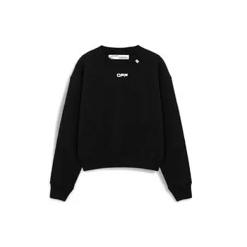 Off-White Свитшот с круглым вырезом Wavy Line, черные мужские топы OMBA035R20E300041001 M