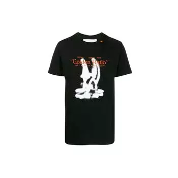 OFF-WHITE Свободная футболка Harry The Bunny Черная мужская уличная одежда OMAA027R201850091001 S