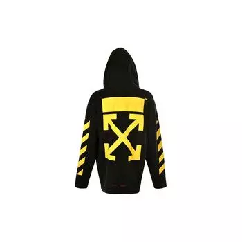 Off-White Свободная толстовка с капюшоном с принтом стрелок, мужская черная OMBB00930371099 M