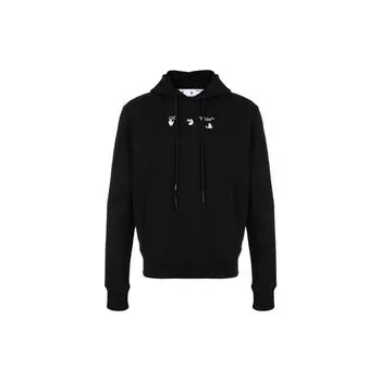 Off-White Толстовка с капюшоном Bolt Arrows, черная, мужская, уличная, OMBB034S21FLE0091055 S