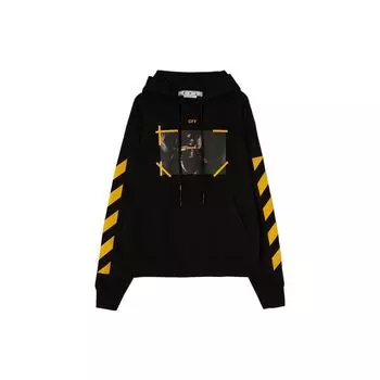 Off-White Толстовка с капюшоном Caravaggio Printed Black/White для мужчин OMBB085C99FLE0081001 S