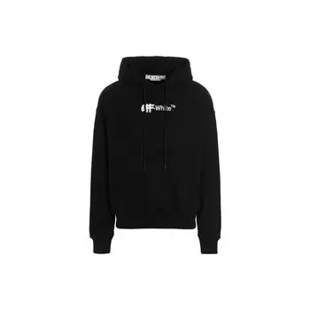 OFF-WHITE Толстовка с капюшоном Helvetica Skate с вышивкой, черная/белая мужская уличная одежда OMBB085F22FLE0021001 S
