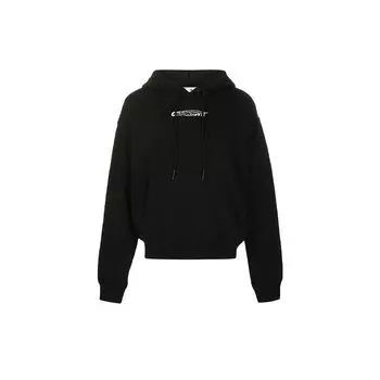 Off-White Толстовка с капюшоном и длинными рукавами с принтом жестов, мужские топы, черные OMBB037E20FLE0011001 XS