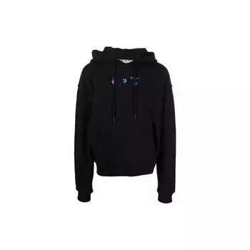 Off-White Толстовка с капюшоном Liquid Mirko, черные мужские топы OMBB037S21FLE0071045 XS
