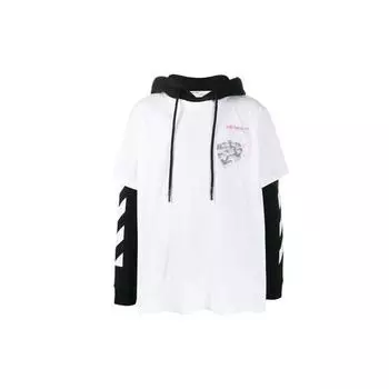 Off-White Толстовка с капюшоном с принтом руки, свободные мужские топы, белые OMAB033R201850120188