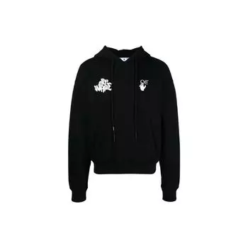 OFF-WHITE Толстовка с красным языком, черная/белая мужская уличная одежда OMBB037S21FLE0061001 XS