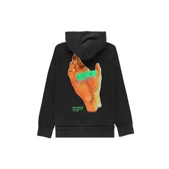 Off-White Толстовка с логотипом Hand Logo Incompiuto, черные мужские топы OMBB057R20E300131088 XS
