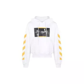 OFF-WHITE Толстовка с принтом Caravaggio Saint Jerome, белая/желтая/черная, мужская уличная одежда OMBB037F21FLE0110184 S