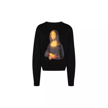 Off-White Толстовка с принтом Моны Лизы Fw20 Мужские топы Черный OMBA035F20FLE0041010 XS