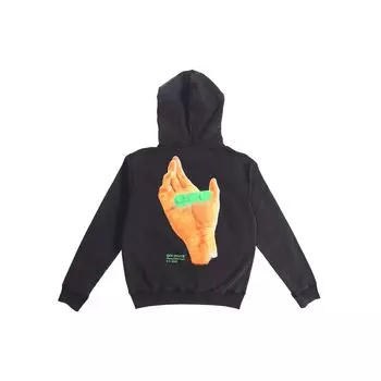 Off-White Толстовка с принтом «Рука Бога» Мужские топы Черный OMBB034R20E300131088 S