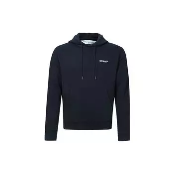 Off-White Толстовка с вышитым логотипом, мужские топы обычного кроя, черные OMBB034E181920011000 XXS